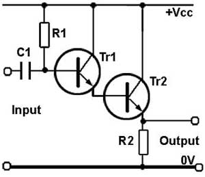 Darlington pair using an emitter follower images/darlington01.jpg