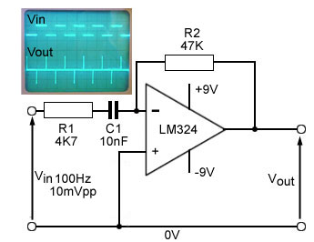 Op Amp Differentiator/High Pass Active Filter op-amp-diff-cct.jpg