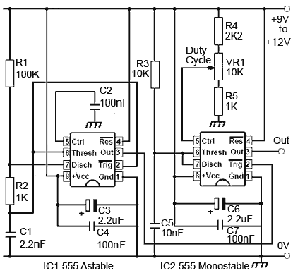 The 555 used as a monostable 555-motor-control.gif