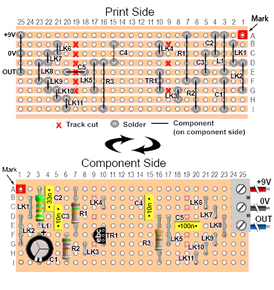 The Colpitts Oscillator - Layout LC-Colpitts-Osc-Layout.gif