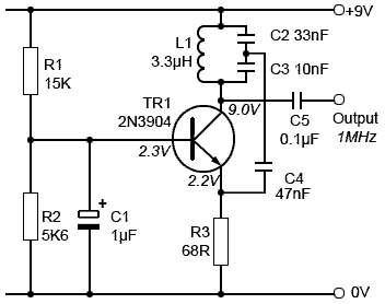 The Colpitts Oscillator - Breadboard Version LC-Colpitts-osc-01.gif