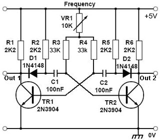 Variable Frequency BJT Astable astable-F.gif