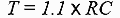 Formula for time delay on a 555 monostable form-555-monostable-T.gif
