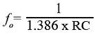 Formula for the frequency f of an op-amp astable showing the natural log (ln) of 2 as 1.386 form-astable-op-amp-f-02.gif