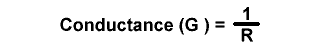 Conductance formula G = 1 over R