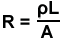Resistivity Formula R=ρ x L/A