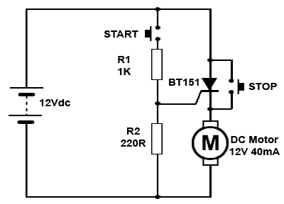 Thyristor DC motor drive circuit Thyristor DC motor drive circuit