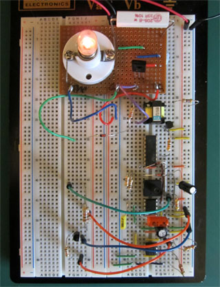 SCR Zero CrossingBreadboard Circuit
