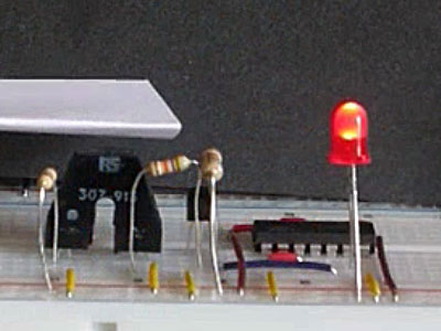 Opto Proximity Switch on Breadboard