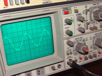 An Oscilloscope Displaying a Sine Wave CRO.jpg