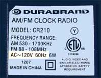 Electrical supply label (USA)
