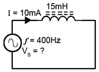 Calculate the supply voltage(V<sub>S</sub>) XL_prob_cct.gif