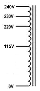 An Autotransformer can provide different voltages from a single winding. autotransformer.gif