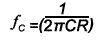 Corner or Cut off Frequency for a CR filter Corner or Cut off Frequency