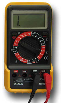 Infinity on the diode range of a digital meter